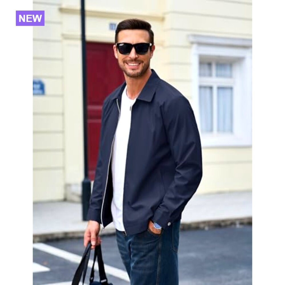 Lightweight Windbreaker Jacket Full Zip Polyester… - image 3